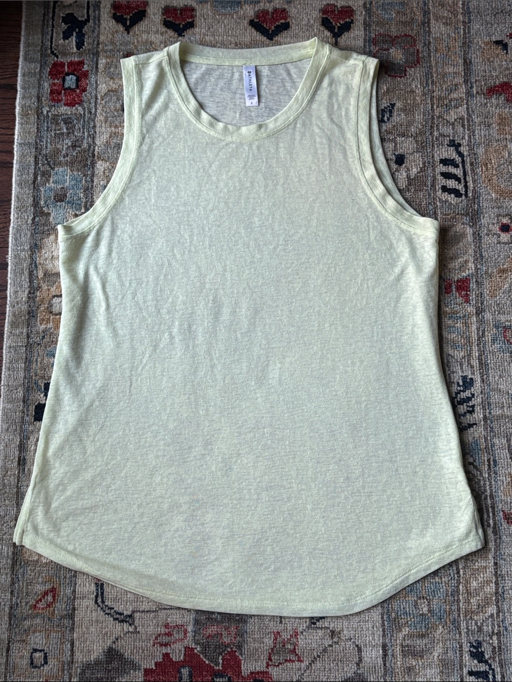 Athleta Breezy Tank Top Mint Green Stripe Large
